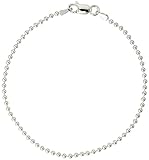 Sterling Silver Pallini Bead Ball Chain Necklaces & Bracelets 2.2mm Nickel Free Italy, sizes 7 - 36 inch