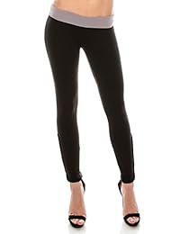 SIEMPRE Leggings de yoga para dama, sólidos, suaves, elásticos, cruzados, para entrenamiento