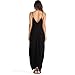 May&Maya Women's Adjustable Shoulder Straps Maxi Dress (S, Black)