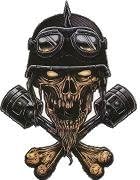 Skull and Pistons Vinyl Sticker,Cars Trucks Vans Walls Laptop