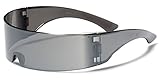 Futuristic Cyclops Robocop Shield Wrap Around Mirrored Sunglasses