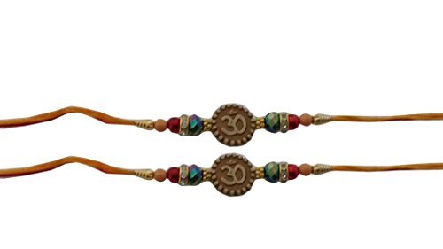 Set of Two Rakhi, Om Design Rakhi Thread, Raksha bandhan Gift for Your Brother Vary Color and Multi Design