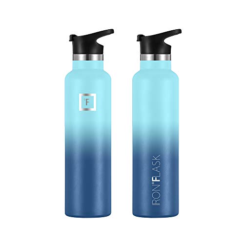 IRON °FLASK Narrow Mouth Sports Water Bottle 64 Oz, 3 Lids (Spout Lid