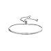 SHINCO Bella Lotus Half Bar CZ Paved 18k White Gold Plated Adjustable Chain Bracelets Women/Girls Fashion Jewelry, for Love, Anniversary