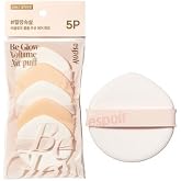 Espoir Be Glow Air Puff 5pc | Soft &amp; Smooth Sponge Applicator for Flawless and Easy Makeup, Suitable for Cushion and Liquid Foundation, Cream, Powder, Concealer, Round Shape, Korean Base Tools