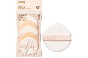 Espoir Be Glow Air Puff 5pc | Soft & Smooth Sponge Applicator for Flawless and Easy Makeup, Suitable for Cushion and Liquid Foundation, Cream, Powder, Concealer, Round Shape, Korean Base Tools