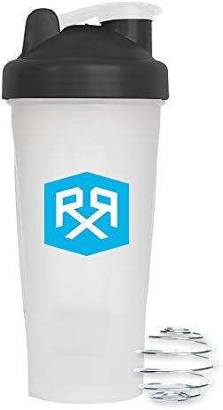Revive Rx Blender Bottle Protein Shaker Sport Mixer Cup with Ball, 28oz Clear