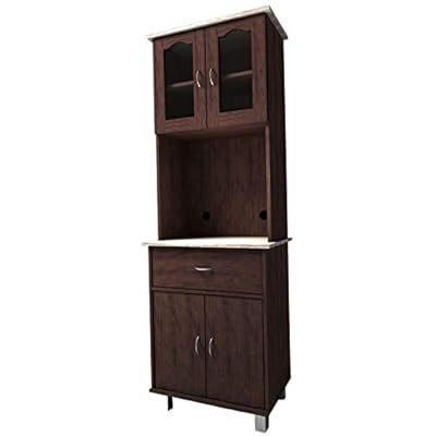 Pemberly Row Kitchen Cabinet in Chocolate Gray