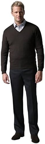 Knightsbridge Comfort Wool Men's Dress Pants, Expandable Waist - Flat Front