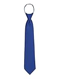 Solid Color Boys 14 Inch Zipper Tie - Royal Blue