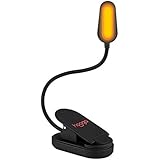 Hoogalite Blue Blocking Rechargeable Amber LED Clip-On Book Light. Blue Blocker Glasses Alternative for Reading at Night. Lightweight and Portable. 360 Bendable Neck.