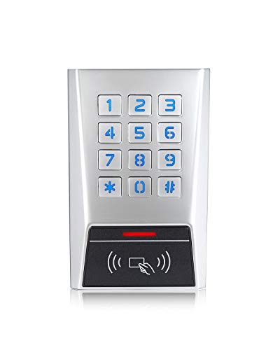 LONGWO BK2-EH Access Control Keypad Door Entry Device Gate Opener Keypad Rugged Metal Waterproof Housing Read HID and EM Card Wiegand Input/Output