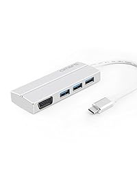 USB C HUB adaptador HDMI, omars 4 in 1 aluminio 4 K + 3 puertos USB 3.0 para nuevo MacBook, MacBook Pro 2016 2017, Chromebook Pixel, Huawei matebook y otros dispositivos de tipo C