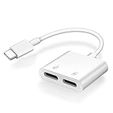 Runlink USB C Adapter with Type C Headphone Port and USB C Power Delivery Port, Dual USB C Dongle for Pixel 3/3XL, Huawei Mate 20 Pro, iPad Pro 2018 and More-White