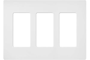 Lutron Claro 3 Gang Decorator/Rocker Wallplate, Matte | SC-3-SW | Snow