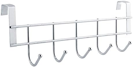 5 hooks Stainless Steel Clothes Door Rack Bathroom Kitchen bedroom Towel Hanger hanging Loop Organizer