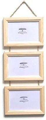 MYuniqueDECOR® Pine Photo Picture Frame Unfinished Wood Plaited Twine Wall Hanging Handmade 4x6" 7x5"