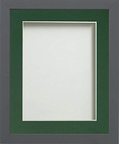 Frame Company Allington Grey Photo Frame with Bottle Green Mount, 7x5 for 6x4 inch, fitted with perspex