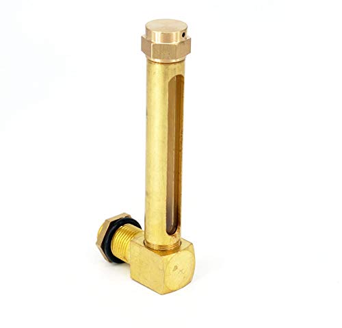 Maslin 1/4" 3/8" BSP M12 M14 M16 Length 80mm 100mm 125mm 150mm 200mm Brass Oil Liquid Level Indicator Sight Glass Gauge Lathes - (Size: 80mm, Thread Specification: 1/4")