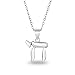 Lavishe Rhodium Plated 925 Sterling Silver Hebrew Chai Jewish Necklace for Women Plain Finish, 18