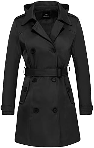 Amazon.com: Garemcy Women's Long Waterproof Trench Coat Double