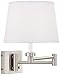 360 Lighting Vero Modern Swing Arm Wall Lamp with USB Charging Port Brushed Nickel Plug-in Light Fixture White Drum Shade for Bedroom Bedside House Reading Living Room Home Hallway Dining