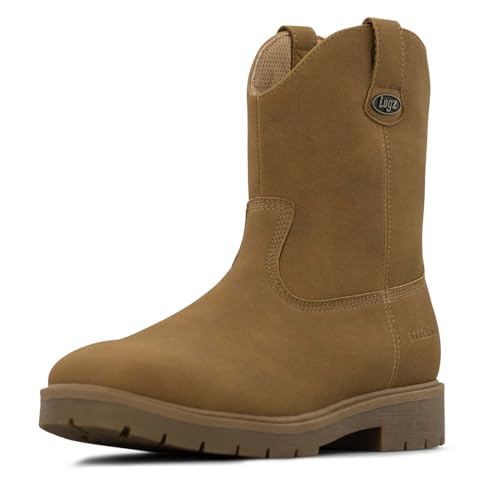 Lugz Men's Duster Steel Toe Industrial Cowboy Boot, Tobacco/Gum, 8.5 M
