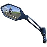 New Scratch Resistant Glass Lens,Handlebar Bike Mirror, Adjustable Safe Rearview Mirror, Bicycle Mirror (Sliver Left Side) ME-005LS