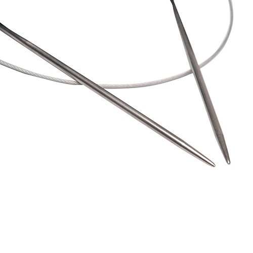 Ksmxos 11 Pcs Professional 32 Inch(80cm) Stainless Steel Circular Knitting Needles Crochet Hook Weave Set