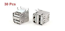 uxcell Dual USB Type A Right Angle DIP 8-Pin Female