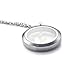 EVERLEAD Living Memory Floating Round Locket Pendant Necklace 316L Stainless Steel Toughened Glass Free Chain and Zircon