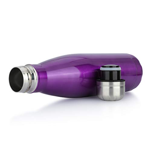 Water Bottle Stainless Steel Vacuum Insulated Double Walled Cola Shape Thermoses (Light Purple) - Thumbnail 5