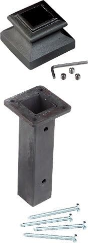 LI-NWLFSH Satin Black Iron Newel Collar and Mounting Kit