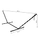 Sunnydaze Double Hammock Stand for Outside - 400-Pound Capacity Indoor/Outdoor Hammock Frame - Black Powder-Coated Finish - 15-Foot