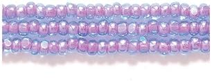 Preciosa Ornela Czech Seed Bead, True Cut Color Lined Pink-Light Sapphire, Size 11/0