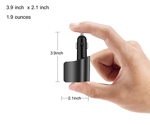 Car Charger Extension Cigarette Lighter Adapter,Socket Splitter with 3 USB and Voltage Meter,Compatible for iPhone 8/7/X/6S/XR,iPad,Samsung Galaxy S9/S8,iPad,GPS,Android Phone (Black)