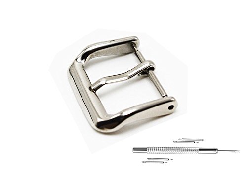 Watch Buckle 18mm Stainless Steel Watch Band Replacement Buckle Spring Bar Sliver Clasp