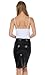 Sakkas 2695 Women's Shiny Metallic Liquid High Waist Pencil Skirt - Black - Medium
