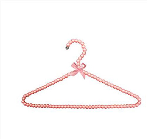 Jranter New10 Pcs ABS Plastic Pearl Bow Hangers for Adult Clothes Skirts Wedding dress Coat ElegantÂ Hanging Holder Hook 40cm Pink 1