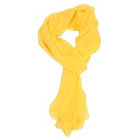 Love Lakeside Modern Sheer Chiffon Solid Color Silk Blend Oblong Scarf Bright Yellow