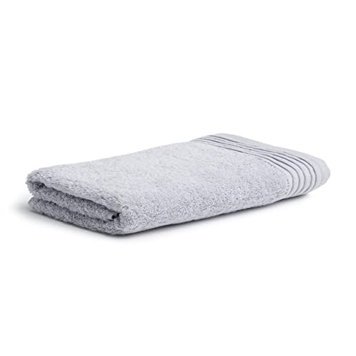 Moeve Loft Plain Bath Towel with Chenille Piping 80 x 150 cm 100% Cotton (Spinair), Silver