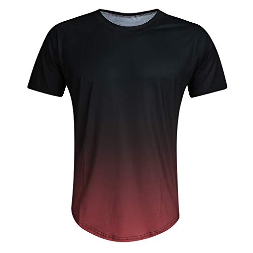 Men Hipster Hip Hop Elong Longline Crewneck T-Shirt Muscle Cotton Casual Tops Slim Fit Blouse Shirts