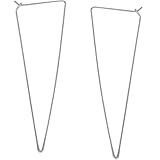 Spike Triangle Threader Hoop Earrings - Long Geometric Arrow Thin Wire Drop Dangles, Triangle 925 White, Sterling Silver-Electroplated, Hypoallergenic, by Humble Chic NY