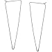 Spike Triangle Threader Hoop Earrings - Long Geometric Arrow Thin Wire Drop Dangles, Triangle 925 White, Sterling Silver-Electroplated, Hypoallergenic, by Humble Chic NY