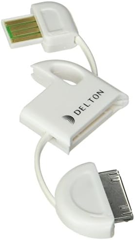 DELTON DDAKIPWH Phone/iPod Mini Keychain Sync/USB Data Cable - Retail Packaging - white