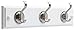Franklin Brass 14-Inch Hook Rail/Coat Rack with 3 Coat and Hat Hooks, Flat White and Satin Nickel, Packaging May Vary
