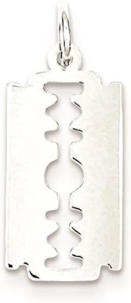 925 Sterling Silver Razor Blade Charm Pendant 20mm x 10mm