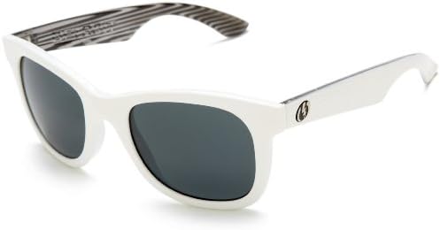 Electric Visual Detroit Sunglasses,White Mod Stripe Frame/Grey Lens,one size