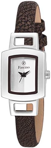 Fascino Women`s Watches Silver Dial Watch with Brown PU Leather Belt l FCW 1809-SL