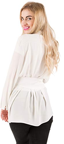 BlackButterfly Obi Waist Band Self Knot Tie Up Cinch Belt (White, One Size) - Thumbnail 4
